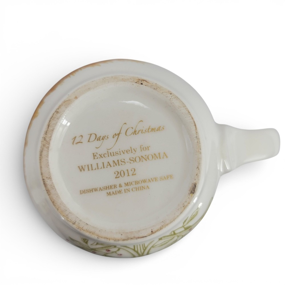 Williams Sonoma 12 Days Christmas Gold Numbers Mug 2012 3 & 5 Coupe - Picture 5 of 5